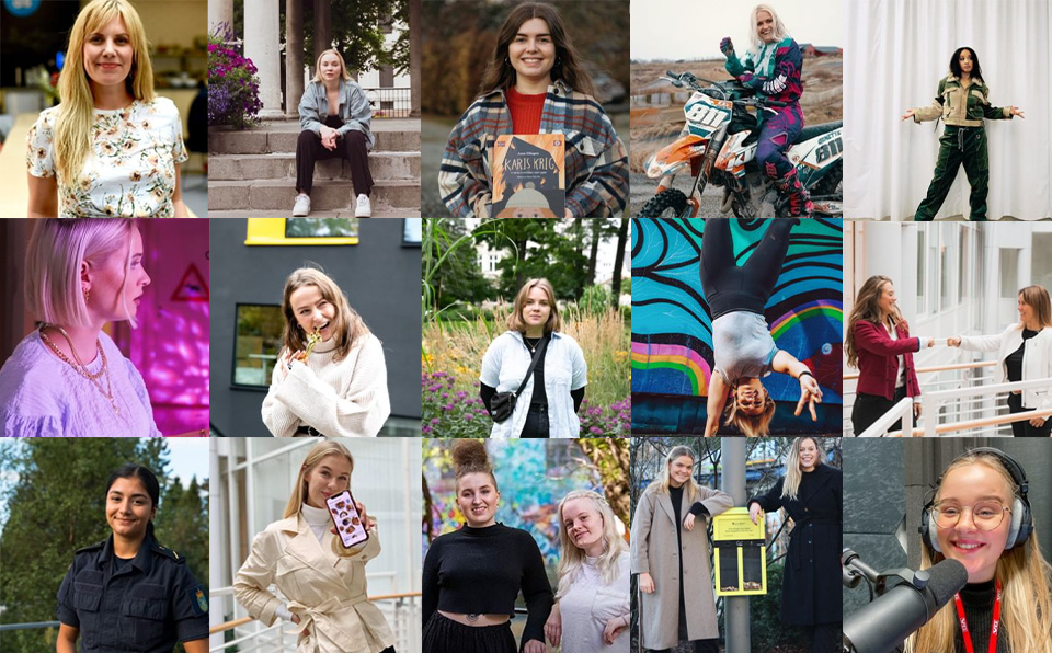 Samling av skjermbilder av kvinner fra Instagram