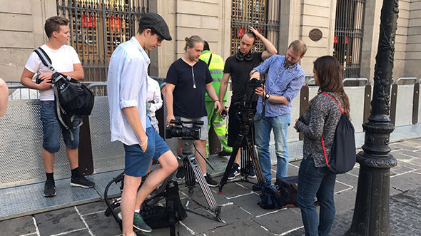 Forberedelser til filming i Barcelona