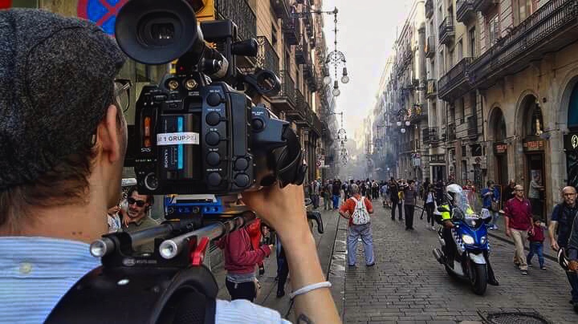 Mens filmstudentene var på studietur i Barcelona var det store opptøyer i forbindelse med katalanernes folkeavsteming. Foto: Kristian Vaage