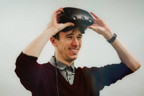 Student med VR-briller