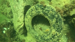 Et dekk som ligger på bunnen av havet