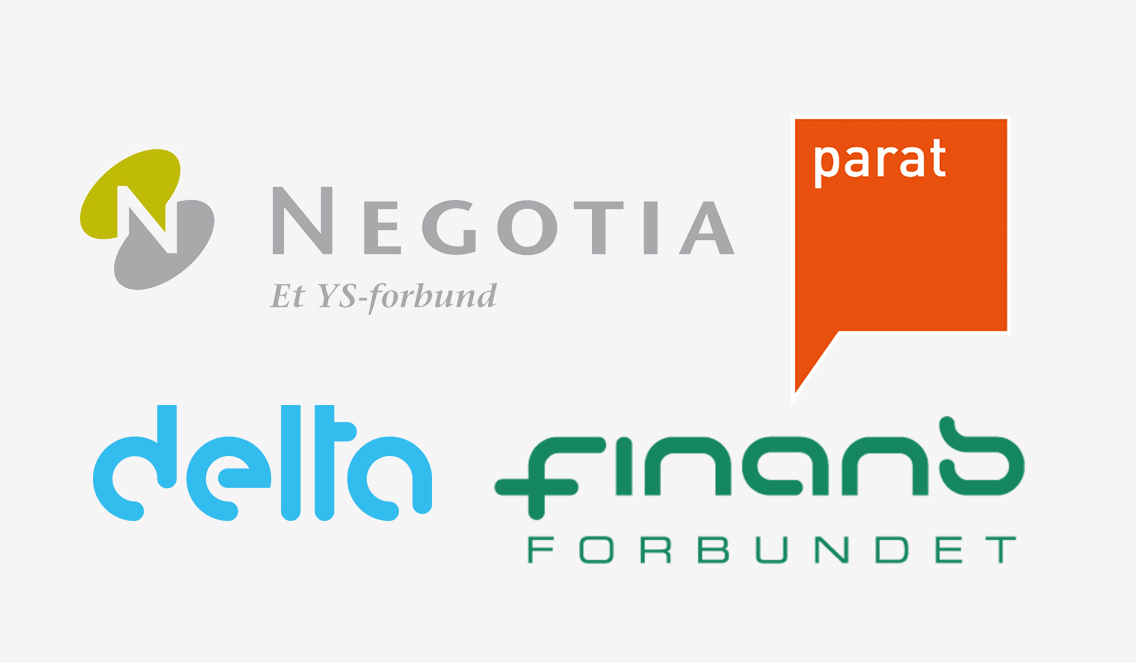 Logoene til Parat, Delta, finansforbundet og Negotia. 