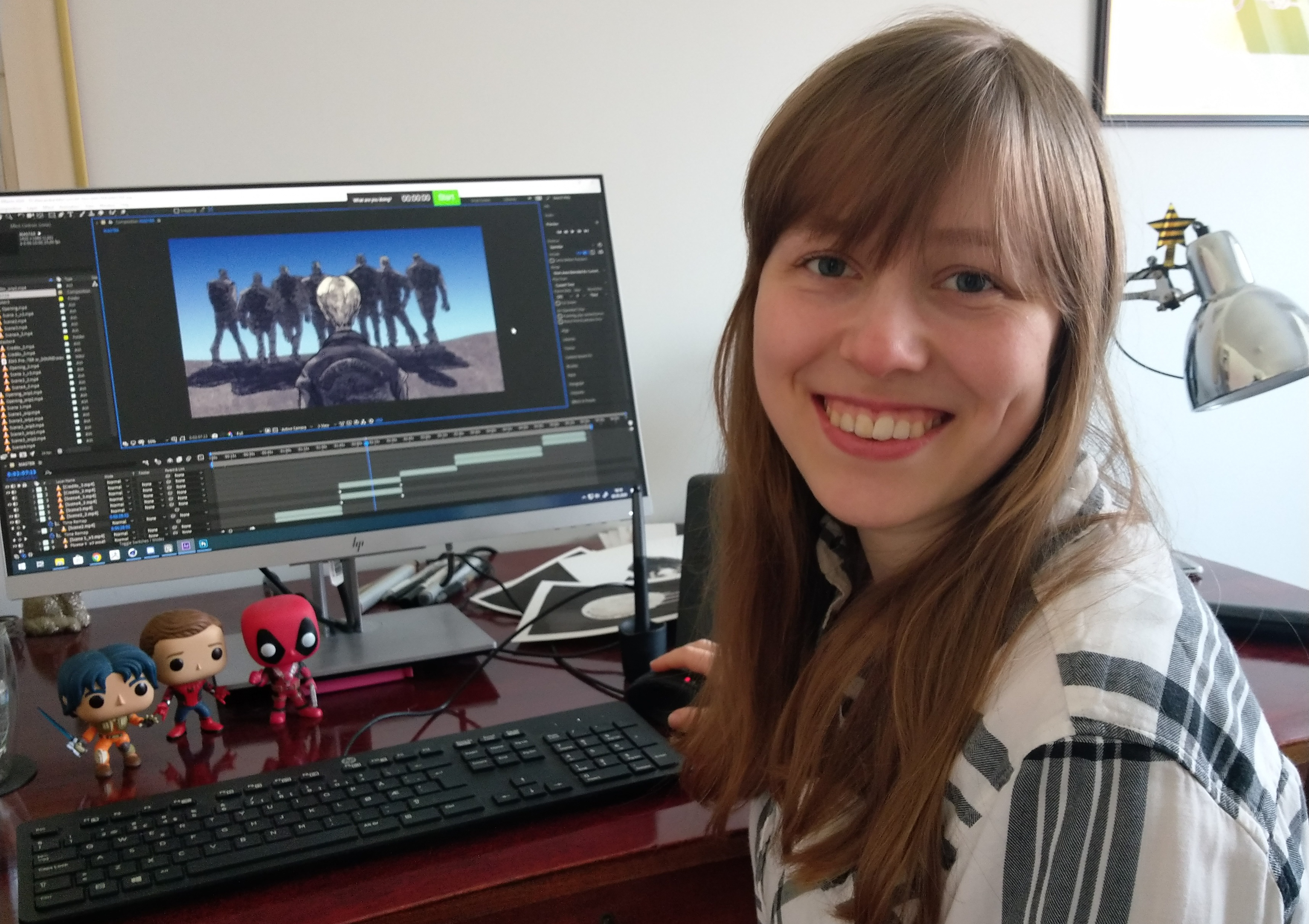 Alexandra Skau Vedeler studerer 3D og animasjon på Fagskolen Kristiania. Her sitter hun hjemme og jobber med animasjonsfilmen Crossroads.