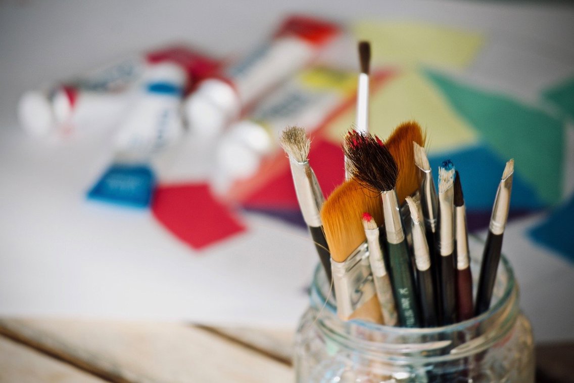 paint brushes with colours