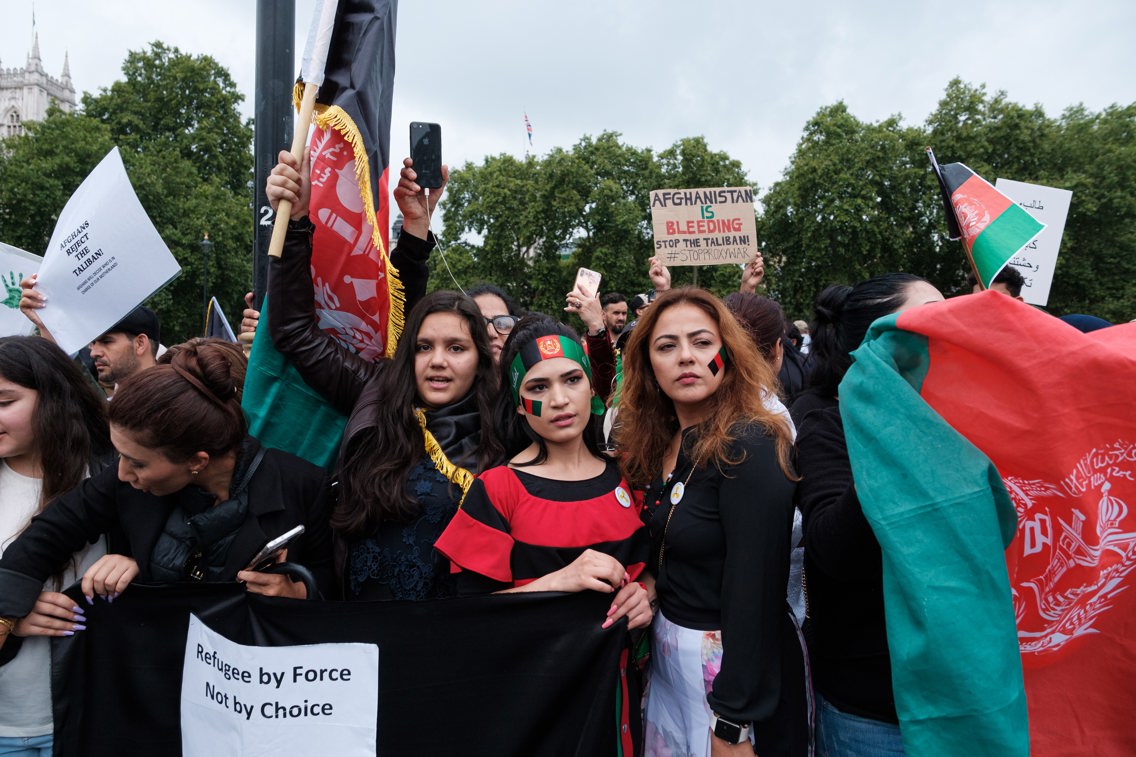 Afganske kvinner demonstrerer.kten