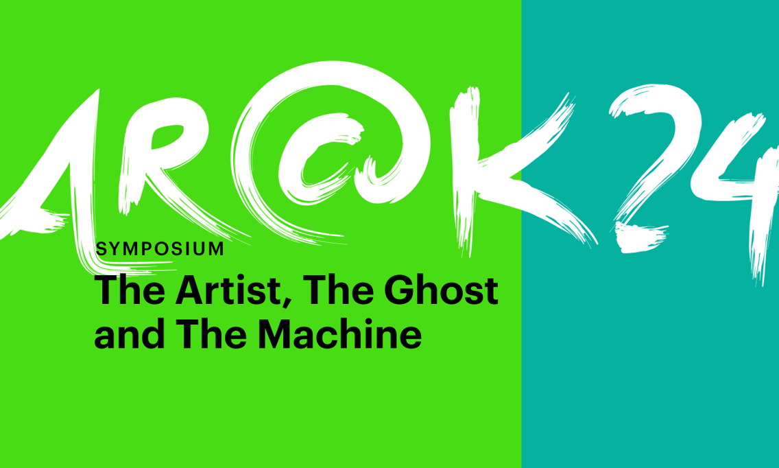 AR@K24 symposium The Artist, The Ghost and The Machine mot en todelt bakgrunn i grønnfarger