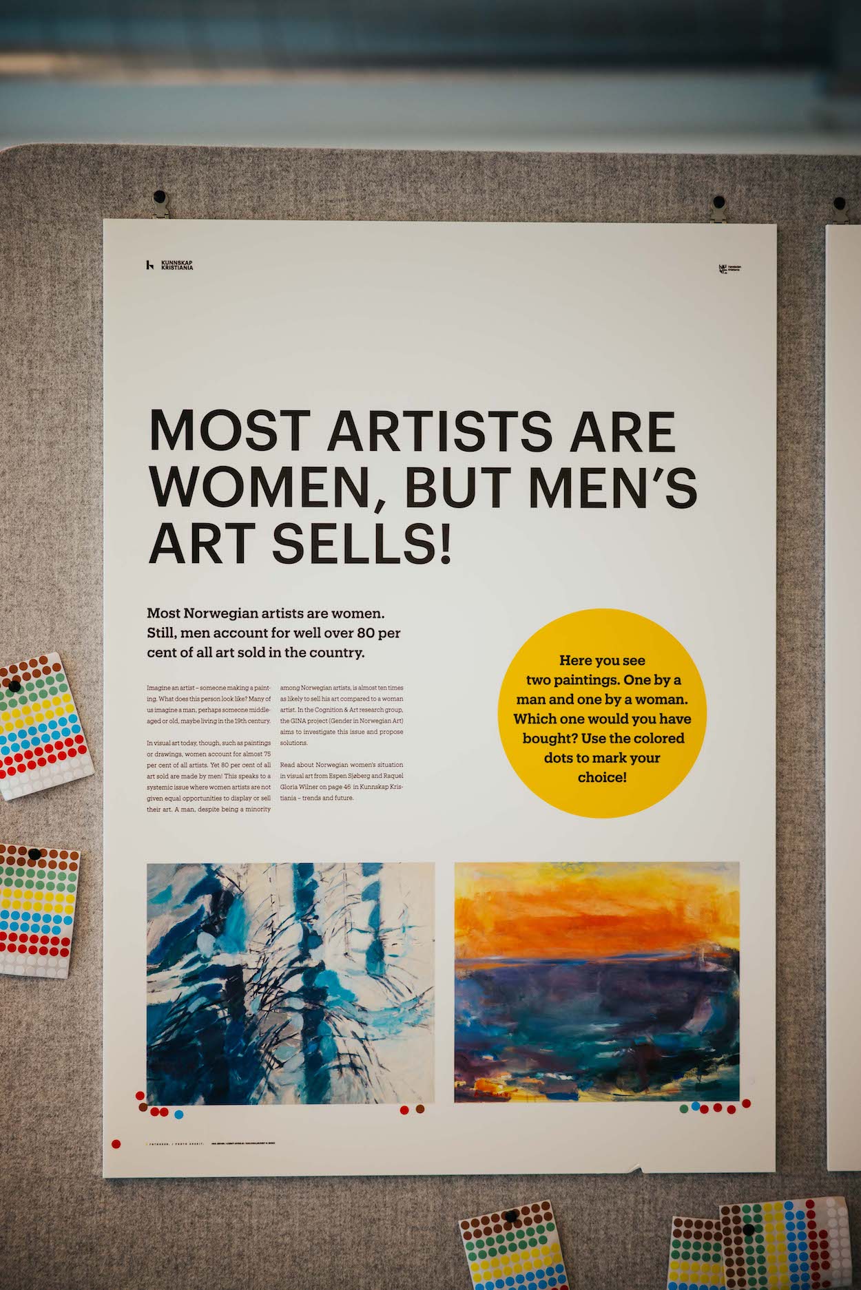 Plakat med teksten: Most artist are women, but men's art sells!
