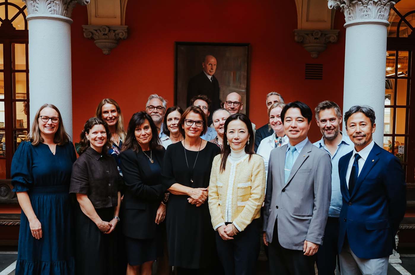 Group picture of Kristiania's representatives together with the Japanese delegation. 