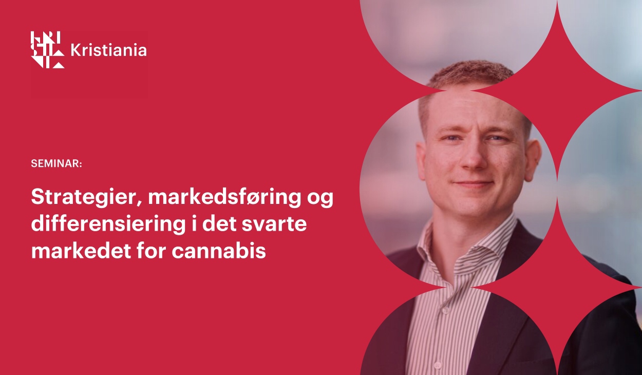Kalenderoppslag med tittel til arrangementet: Strategier, markedsføring og differensiering i det svarte markedet for cannabis.