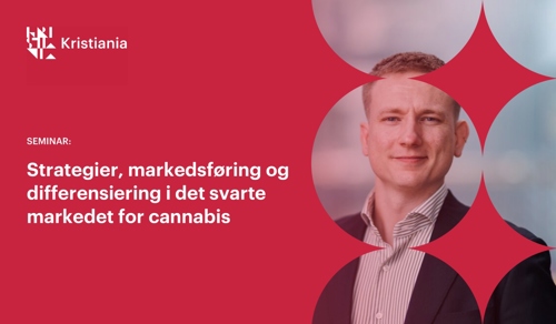 Kalenderoppslag med tittel til arrangementet: Strategier, markedsføring og differensiering i det svarte markedet for cannabis. 