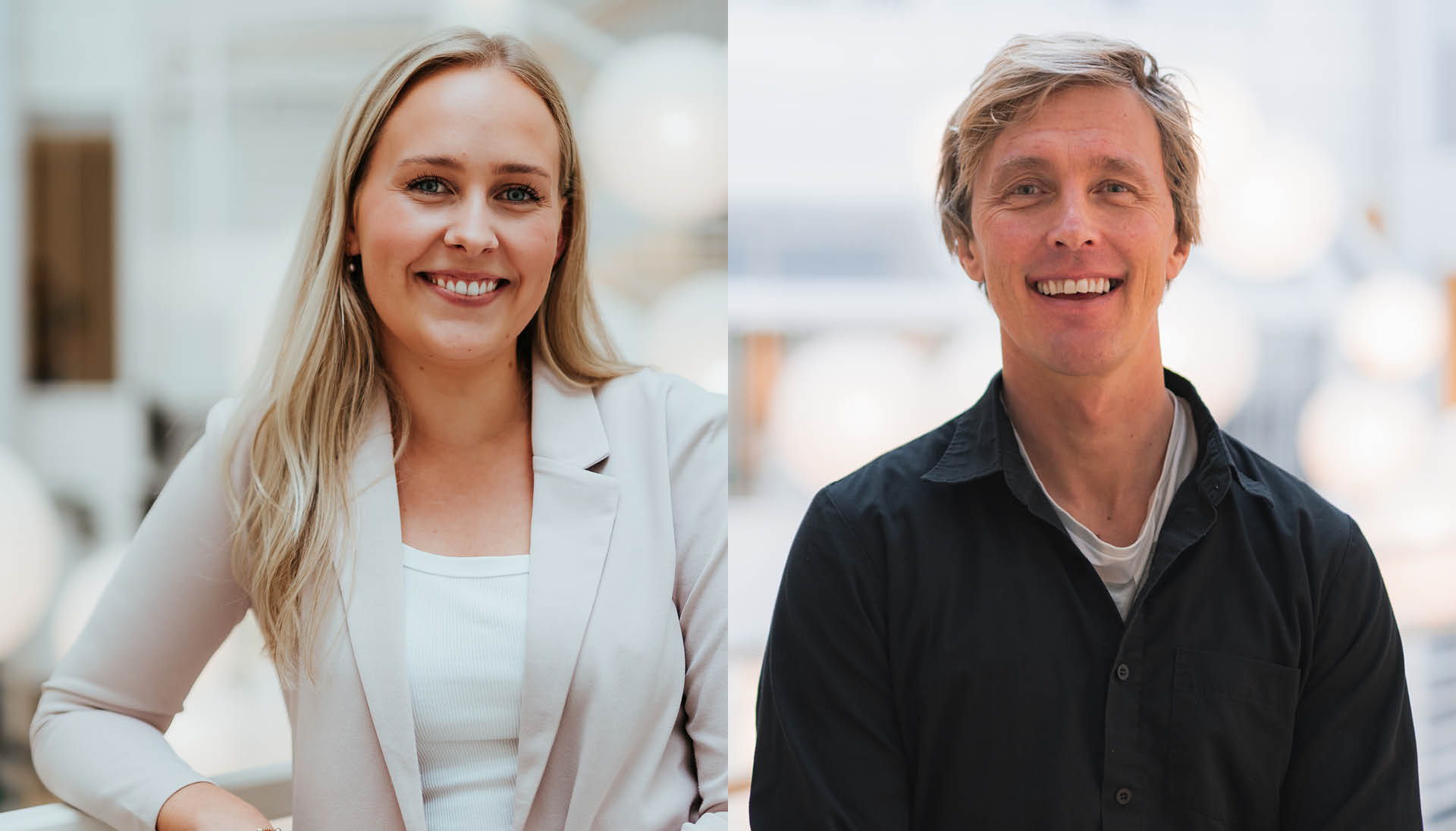Profilbilder av Nora Østby og Lars Dehli