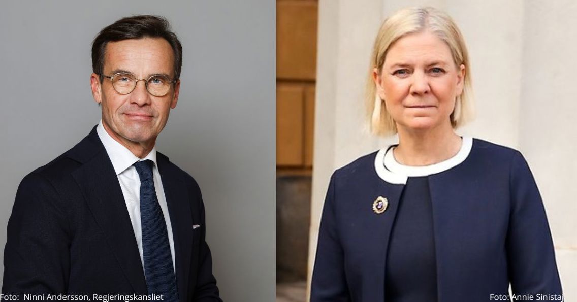 Portrett bilde av Magdalena Andersson og Ulf Kristersson