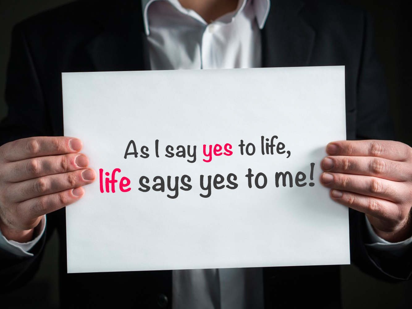 Bilde av inspirerende sitat om å si ja.