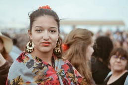 Romani woman looking straight into the camera