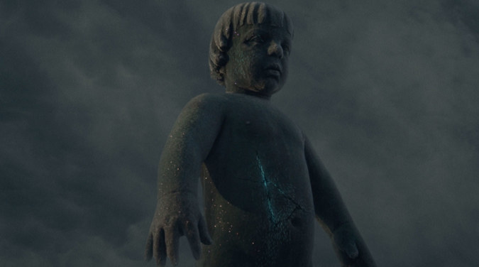 En data animert statue.