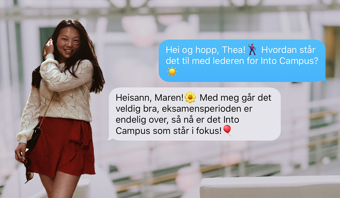 Foto av kvinne som går i en gang.