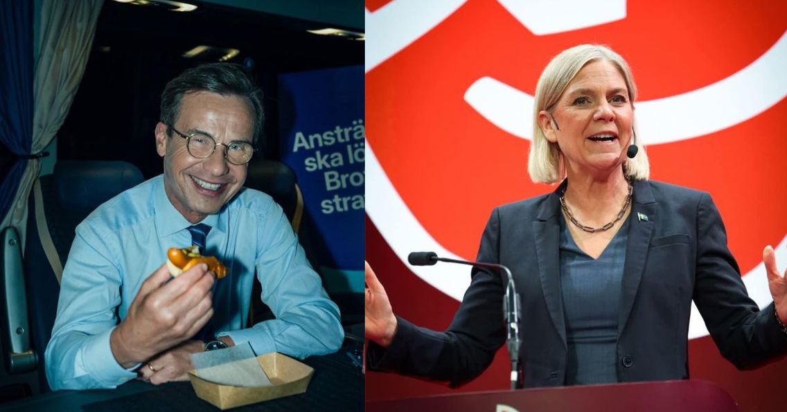 Skjermdump fra Ulf Kristersson og Magdalena Anderssons Facebook-profiler