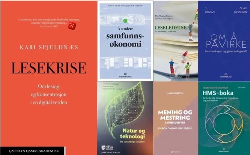 Forsidebilde på alle bøkene i artikkelen