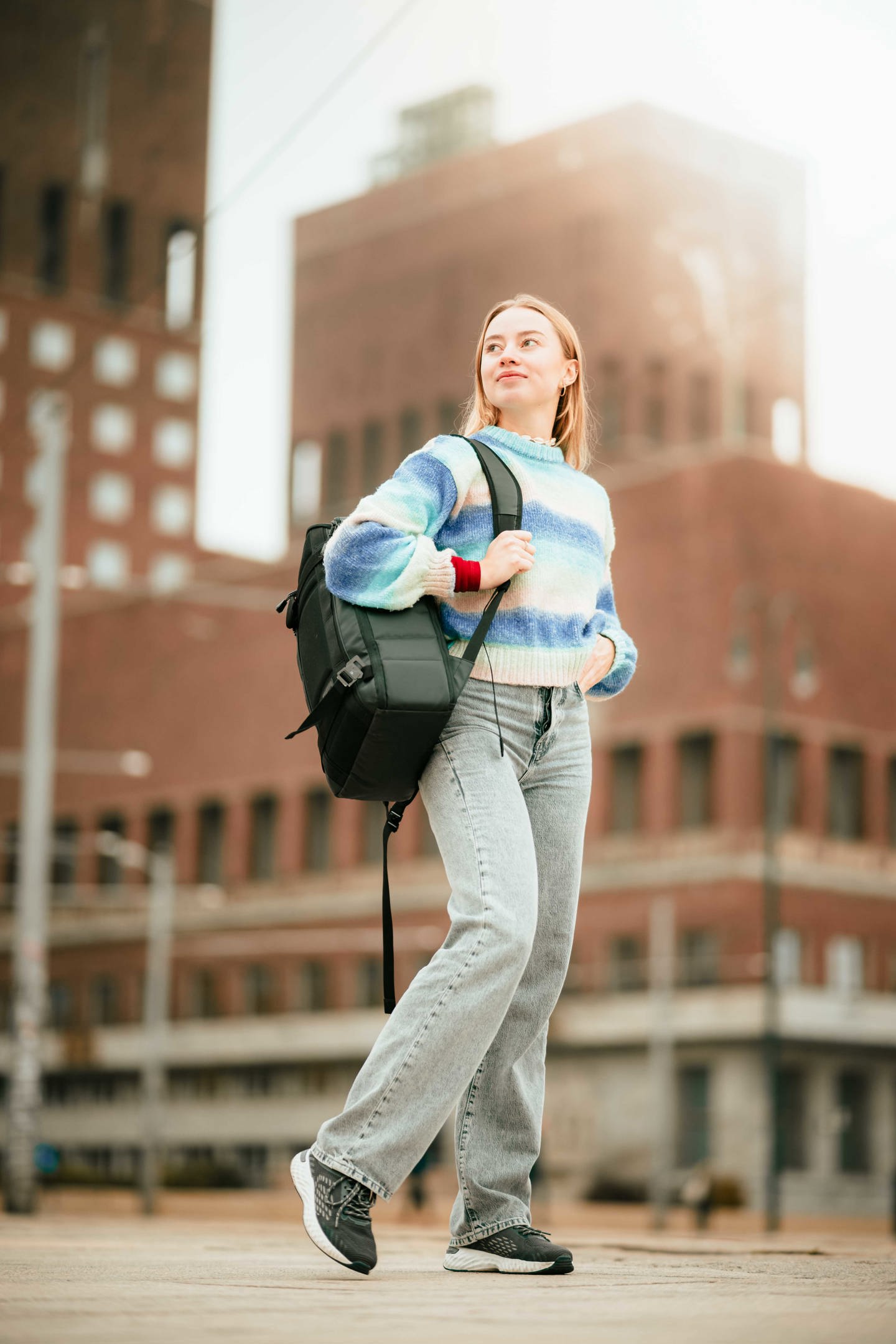 Student i gate.