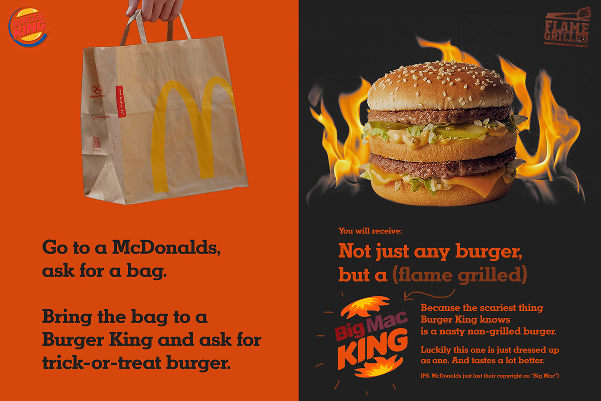 Forslag til reklamekampanje for Burger King.
