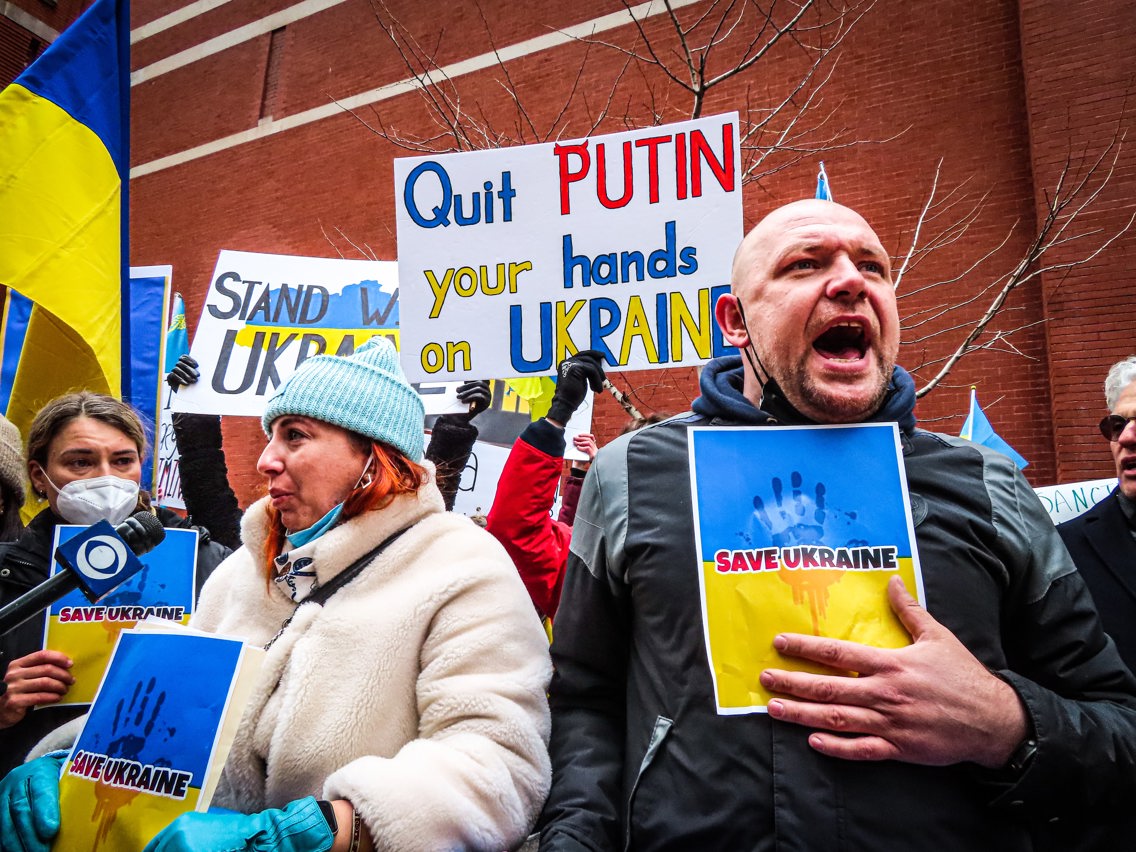 Demonstranter mot Putin