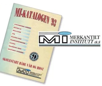 Bildet av forsiden av katalogen og av logoen til MI