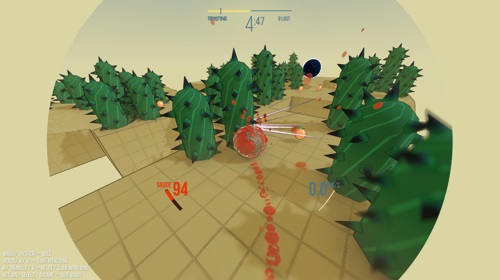 Skjermbilde fra et spillet meatball som viser en spillscene